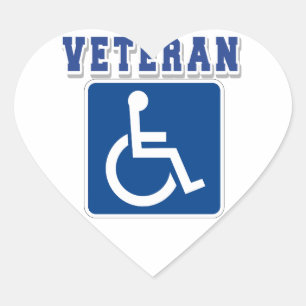 Adesivo Coração Veterano deficiente
