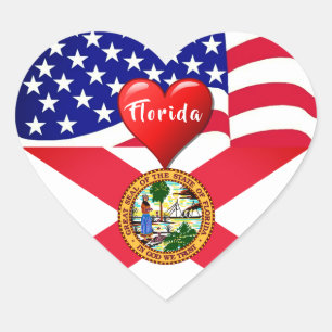 Adesivo Coração Viagem Florida Love Sticker