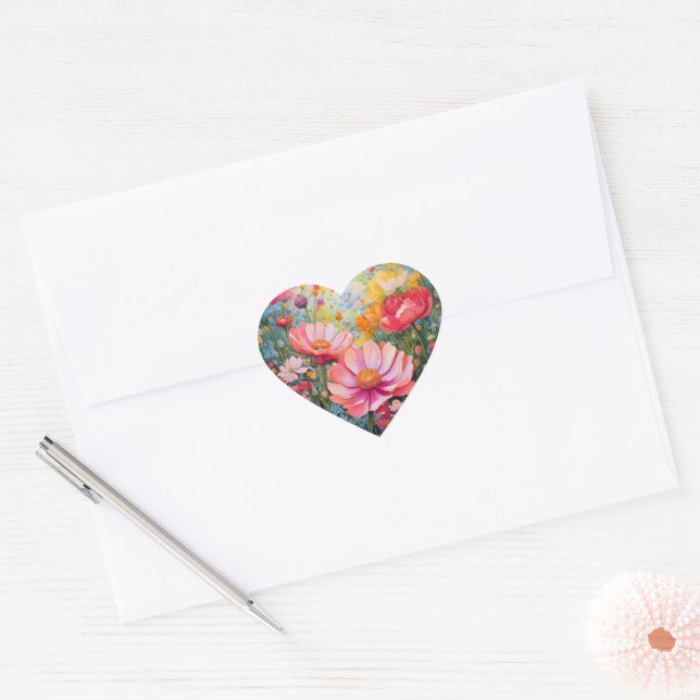 Adesivo Coração Vibrante Vinhante, Rosa, Vinhante, Vinhante (Envelope)