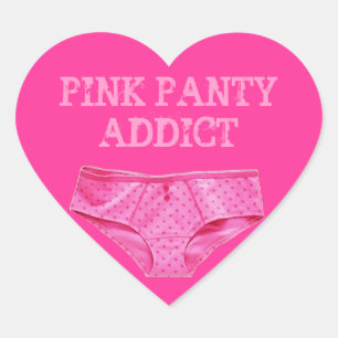 Adesivo Coração VICIADO COR-DE-ROSA do PANTY (etiqueta do coraçã