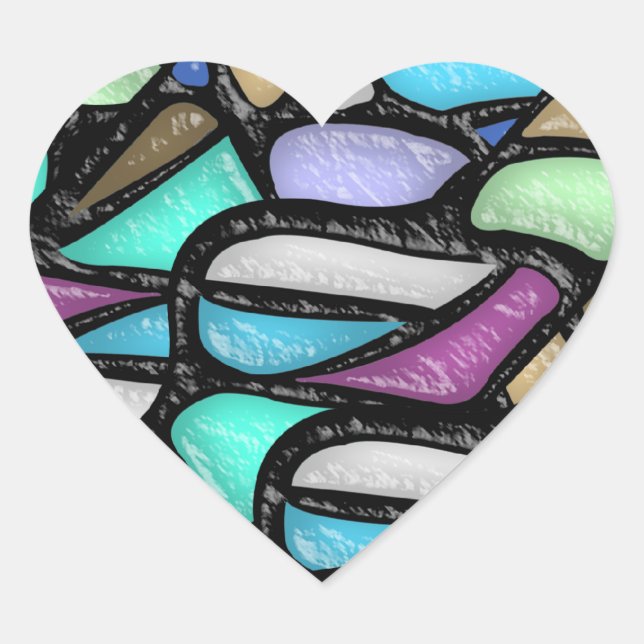 Adesivo Coração Vidro Límpido (Vinhetas Em Forma De Coração) (Frente)