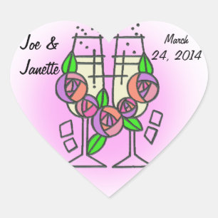 ADESIVO CORAÇÃO VIDROS DO CHAMPANHE