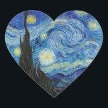 Adesivo Coração Vincent Van Gogh Starry Night Vintage Fine Art<br><div class="desc">Vincent Van Gogh Starry Night Vintage Bot Sticker</div>
