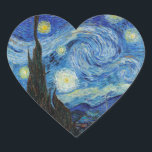 Adesivo Coração Vincent Van Gogh Starry Night Vintage Fine Art<br><div class="desc">Vincent Van Gogh Starry Night Vintage Bot Sticker</div>