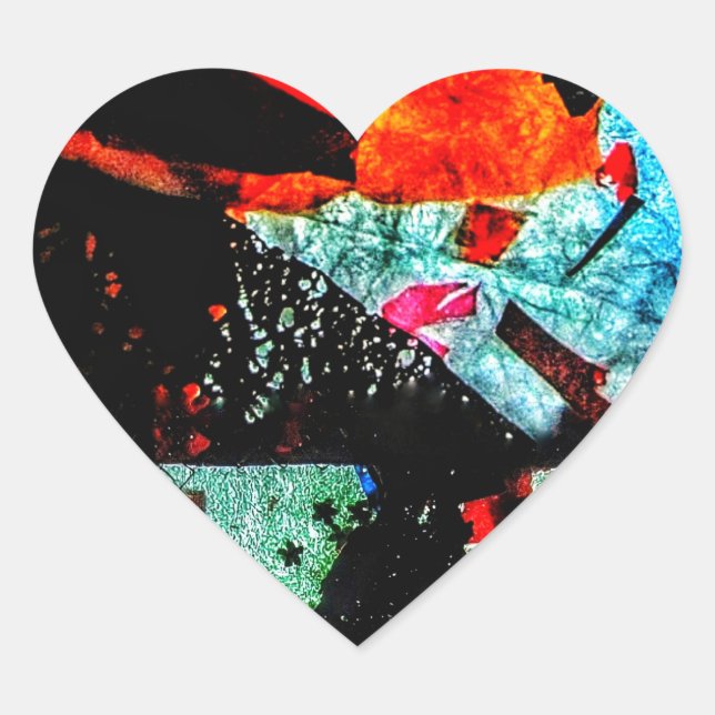 Adesivo Coração Vinheta abstrato escura do coração,abstrato de esc (Frente)