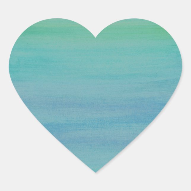 Adesivo Coração Vinheta Aqua Watercolor (Frente)