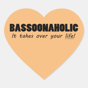Adesivo Coração Vinheta Bassonaholic Life Heart Sticker