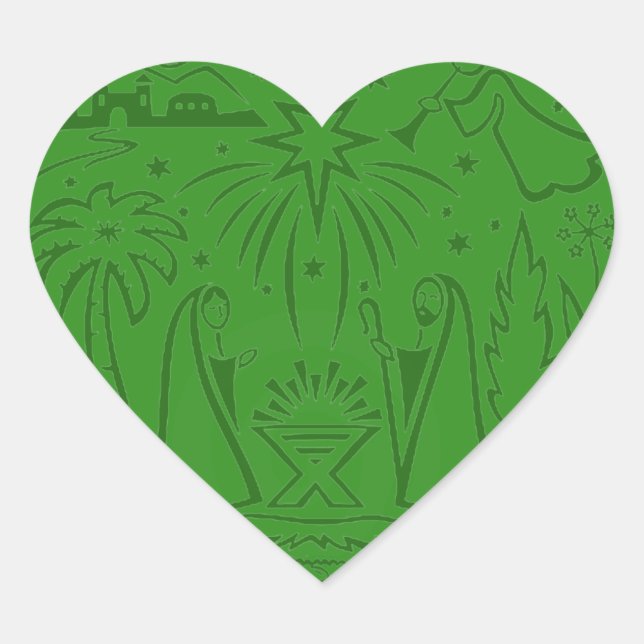 Adesivo Coração Vinheta cardíaca de Natal (Frente)