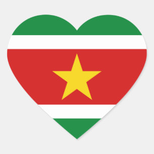 Adesivo Coração Vinheta Cardíaca Suriname Flag