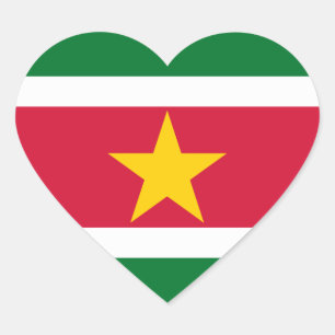 Adesivo Coração Vinheta Cardíaca Suriname Flag