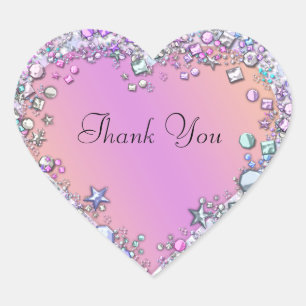 Adesivo Coração Vinheta cor-de-rosa com nome PERSONALIZADO Dazzlin