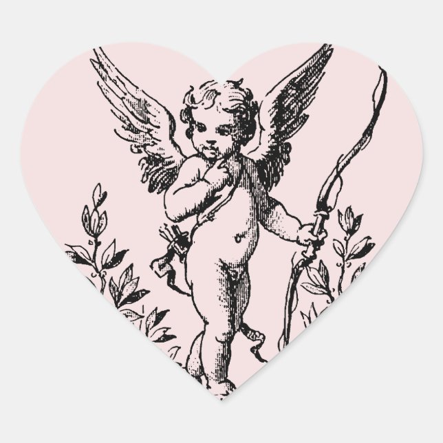 Adesivo Coração Vinheta Cupid (Frente)
