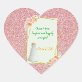 Adesivo Coração Vinheta de casamento