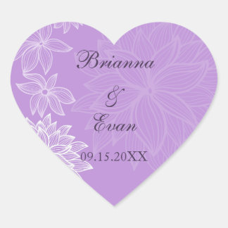 Adesivo Coração Vinheta de Casamento Bloom Lilac
