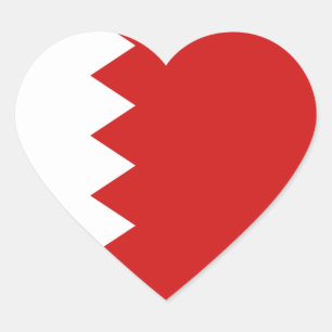 Adesivo Coração Vinheta de Coração com Bandeira do Bahrein