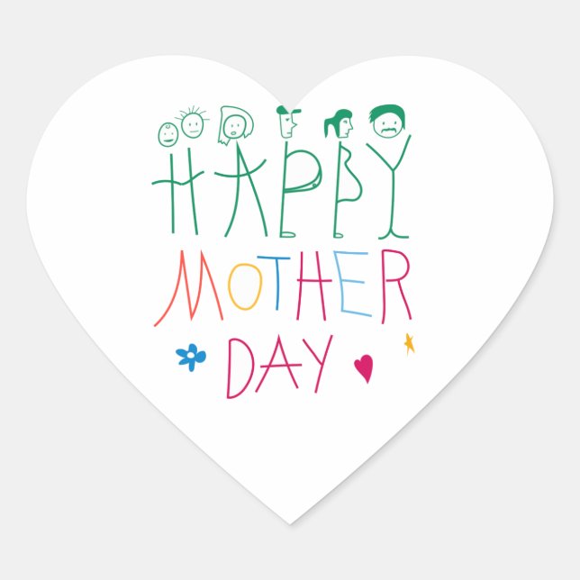 Adesivo Coração Vinheta de coração da mãe (Frente)