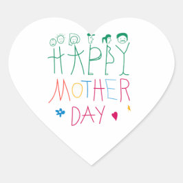 Adesivo Coração Vinheta de coração da mãe