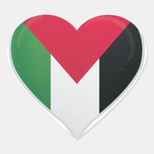 Adesivo Coração Vinheta de coração do orgulho da Palestina