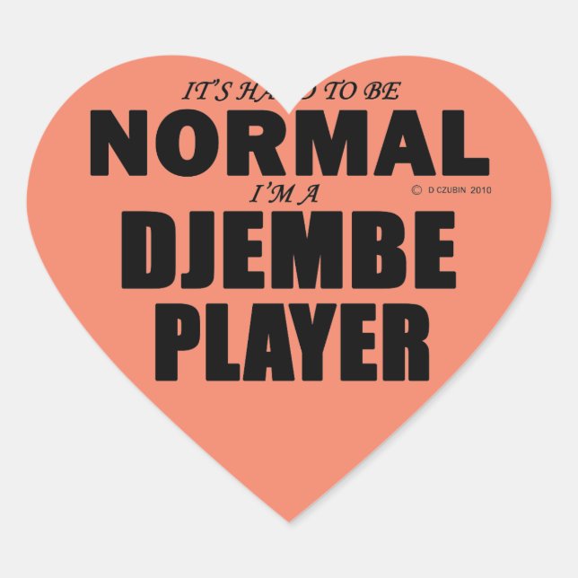 Adesivo Coração Vinheta de Coração Normal do Djembe Player (Frente)