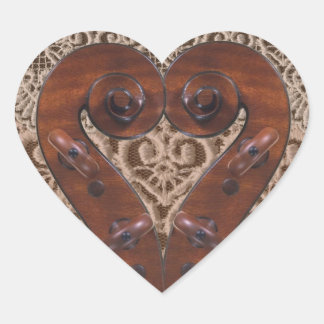 Adesivo Coração Vinheta de Coração Violin Scroll