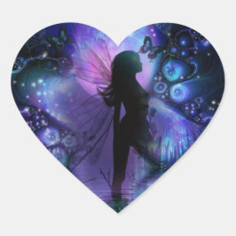 Adesivo Coração Vinheta de fada majestosa
