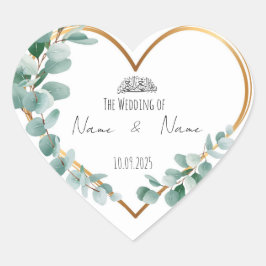 Adesivo Coração Vinheta de favores florais em forma de Coração Isl