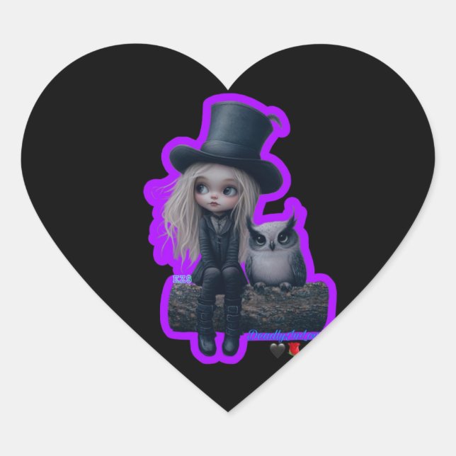 Adesivo Coração Vinheta de Halloween 2024 (Frente)