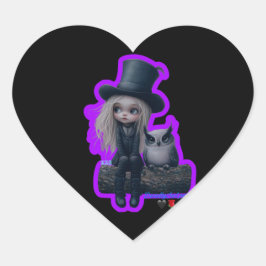 Adesivo Coração Vinheta de Halloween 2024