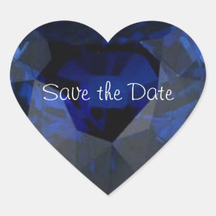 Adesivo Coração Vinheta de Sapphire do Coração de Casamento