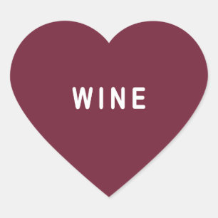 Adesivo Coração Vinheta de vinho engraçada