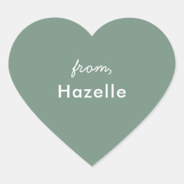 Adesivo Coração Vinheta dia de os namorados verde de cor verde