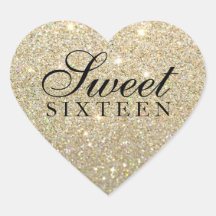 Vinheta - Dourada Glitter Fab Sweet 16