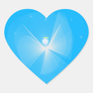 Adesivo Coração Vinheta em forma de coração de Anjo de Neve