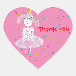 Adesivo Coração Vinheta Rosa do Partido Confetti