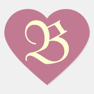 Adesivo Coração Vinheta Rosa Monograma