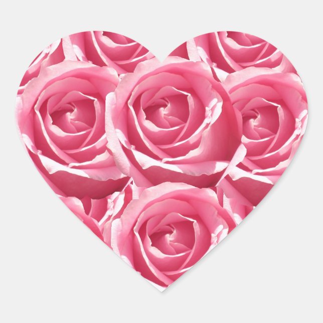Adesivo Coração Vinheta Rosa Rosado (Frente)