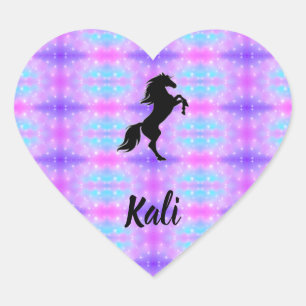 Adesivo Coração Vinheta Roxo-Púrpura Preto