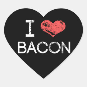 Adesivo Coração Vinhetas Cardíacas "I Love Bacon"