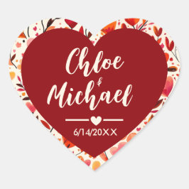 Adesivo Coração Vinhetas Circulares De Casamento De Sangue Redonda