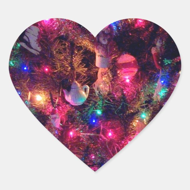 Adesivo Coração Vinhetas de 'Brilho de Natal' (Frente)