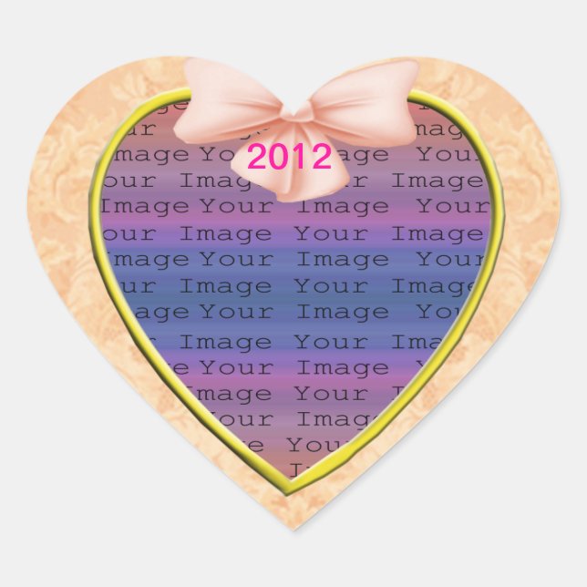 Adesivo Coração Vinhetas de Casamento de Arco rosa (Frente)