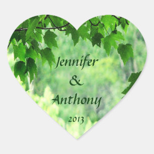 Adesivo Coração Vinhetas de Casamento de Folha