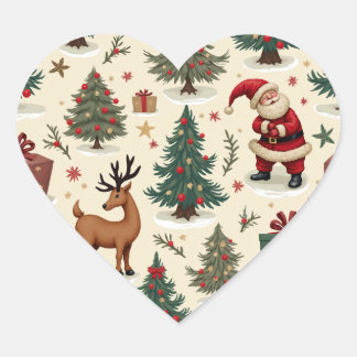 Adesivo Coração Vinhetas de Natal