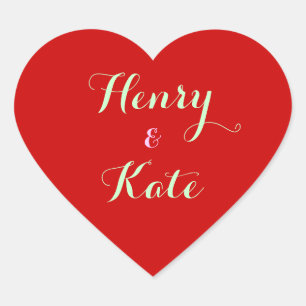 Adesivo Coração Vinhetas em forma de coração com nome para favor