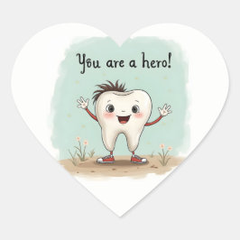 Adesivo Coração Vinhetas para pequenos dentistas