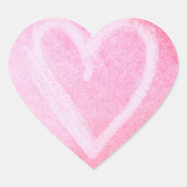 Adesivo Coração Vinhetas Rosa De Pastel Em Forma De Coração (Frente)