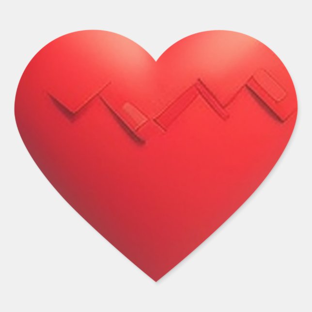 Adesivo Coração Vinhetas vermelhas do coração que se apanham (Frente)