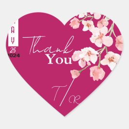 Adesivo Coração Vinho da flor