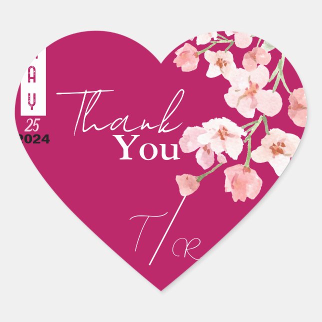 Adesivo Coração Vinho da flor (Frente)