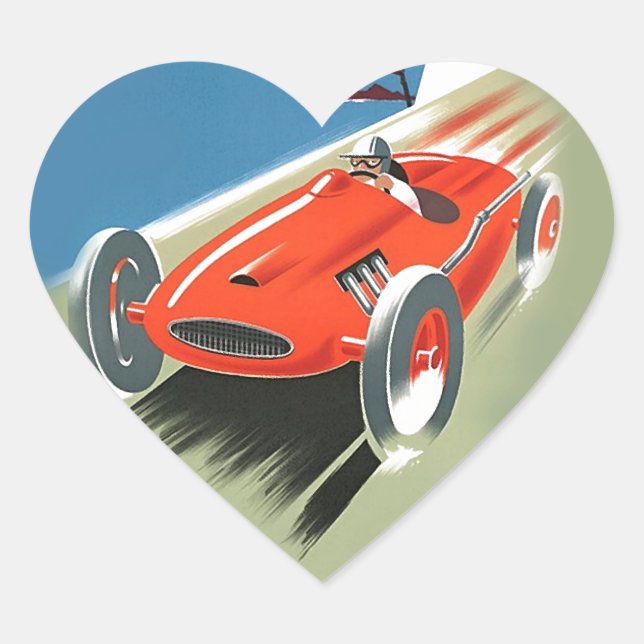 Adesivo Coração Vintage Auto Racing (Frente)